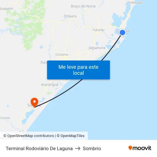 Terminal Rodoviário De Laguna to Sombrio map