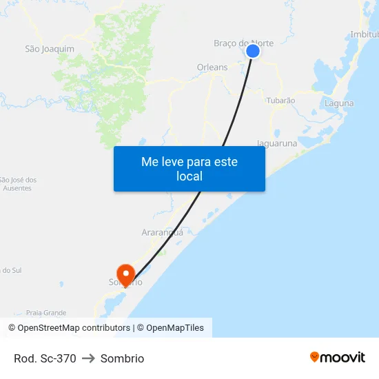 Rod. Sc-370 to Sombrio map