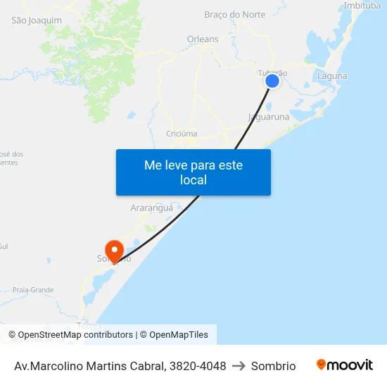 Av.Marcolino Martins Cabral, 3820-4048 to Sombrio map