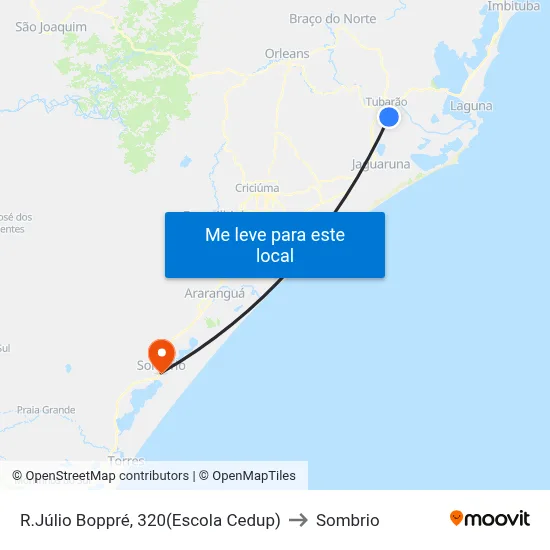 R.Júlio Boppré, 320(Escola Cedup) to Sombrio map