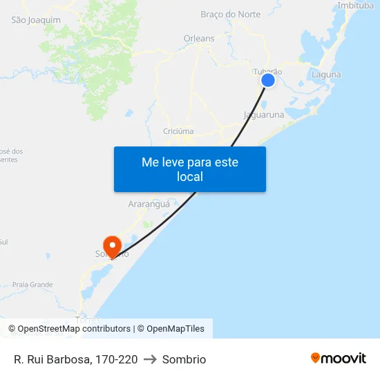 R. Rui Barbosa, 170-220 to Sombrio map