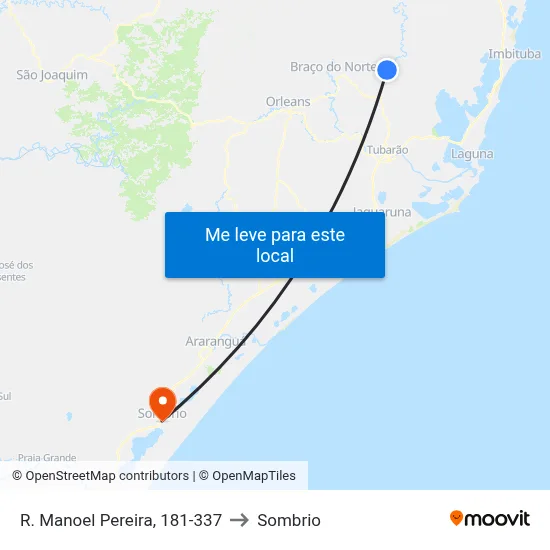 R. Manoel Pereira, 181-337 to Sombrio map