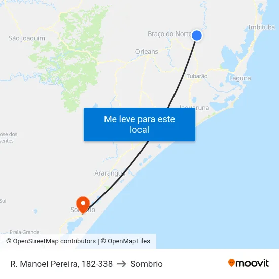 R. Manoel Pereira, 182-338 to Sombrio map