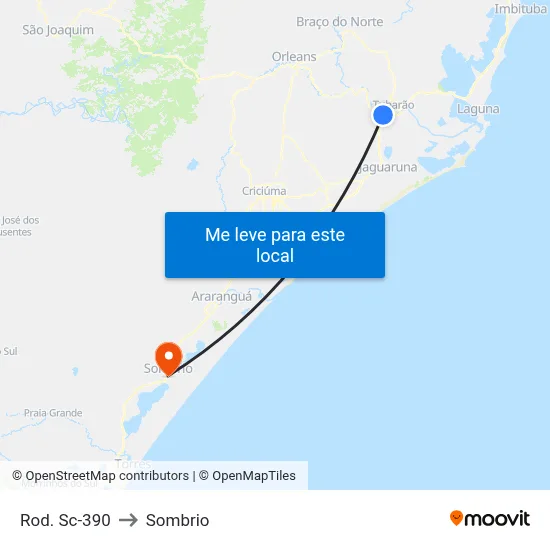 Rod. Sc-390 to Sombrio map