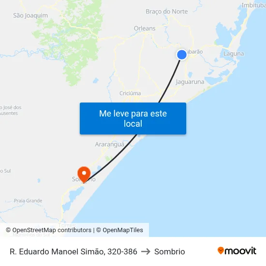 R. Eduardo Manoel Simão, 320-386 to Sombrio map