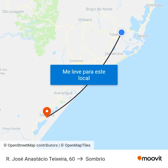 R. José Anastácio Teixeira, 60 to Sombrio map
