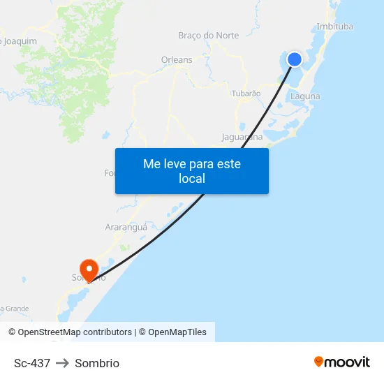 Sc-437 to Sombrio map