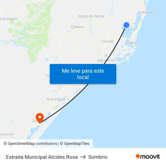Estrada Municipal Alcides Rosa to Sombrio map