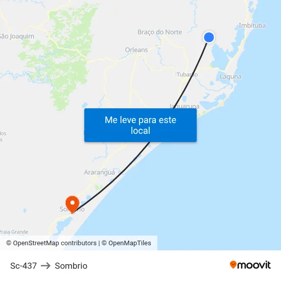 Sc-437 to Sombrio map