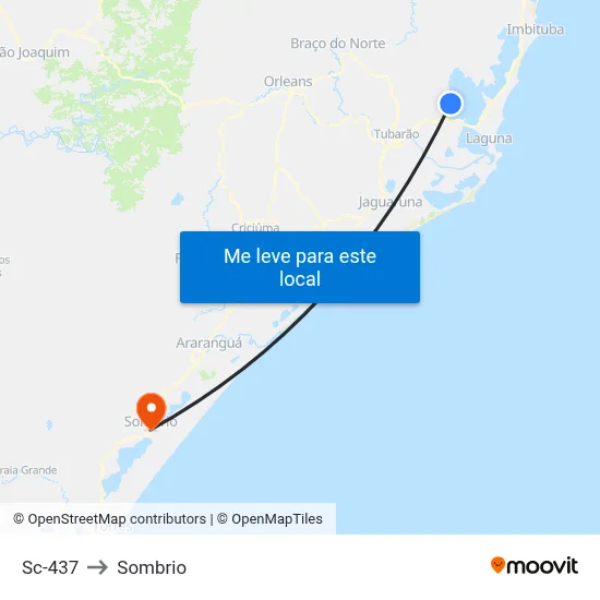 Sc-437 to Sombrio map