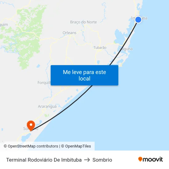 Terminal Rodoviário De Imbituba to Sombrio map