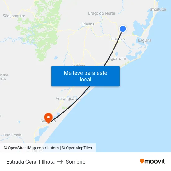 Estrada Geral | Ilhota to Sombrio map