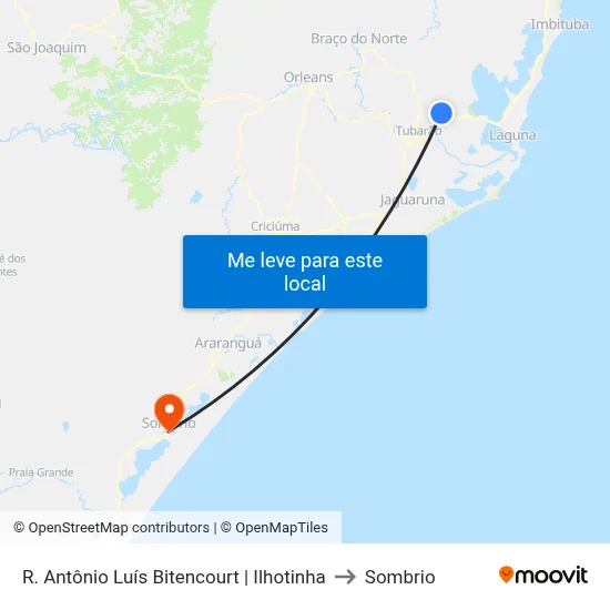 R. Antônio Luís Bitencourt | Ilhotinha to Sombrio map