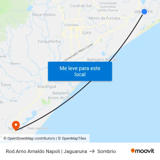 Rod.Arno Arnaldo Napoli | Jaguaruna to Sombrio map