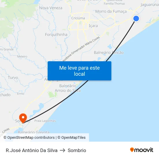 R.José Antônio Da Silva to Sombrio map
