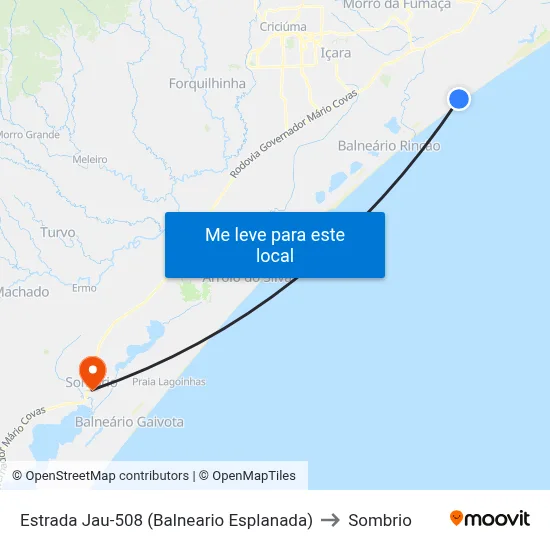 Estrada Jau-508 (Balneario Esplanada) to Sombrio map