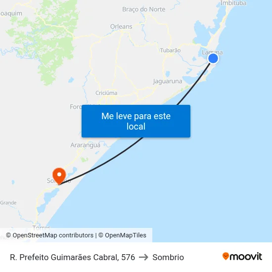 R. Prefeito Guimarães Cabral, 576 to Sombrio map