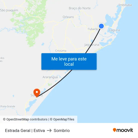 Estrada Geral | Estiva to Sombrio map