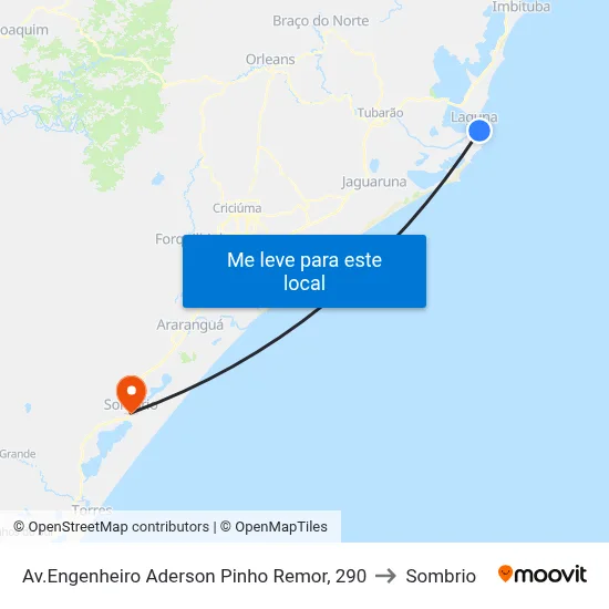 Av.Engenheiro Aderson Pinho Remor, 290 to Sombrio map
