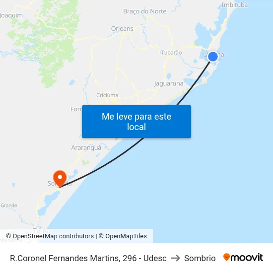 R.Coronel Fernandes Martins, 296 - Udesc to Sombrio map