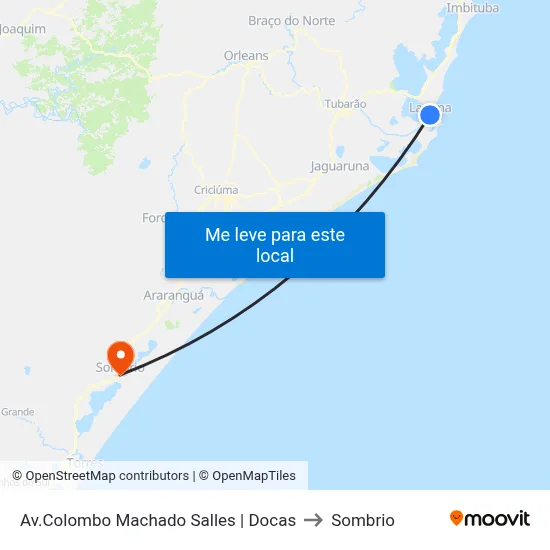 Av.Colombo Machado Salles | Docas to Sombrio map