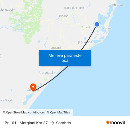 Br-101 - Marginal Km 37 to Sombrio map