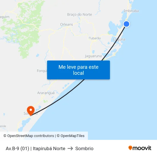 Av.B-9 (01) | Itapirubá Norte to Sombrio map