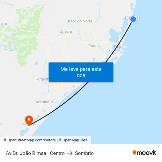 Av.Dr. João Rimsa | Centro to Sombrio map