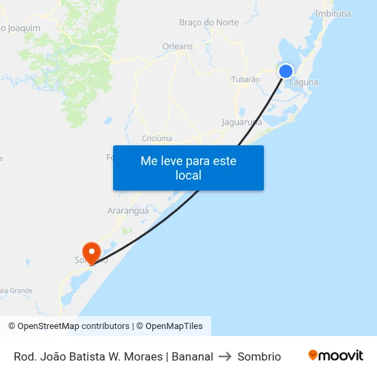 Rod. João Batista W. Moraes | Bananal to Sombrio map