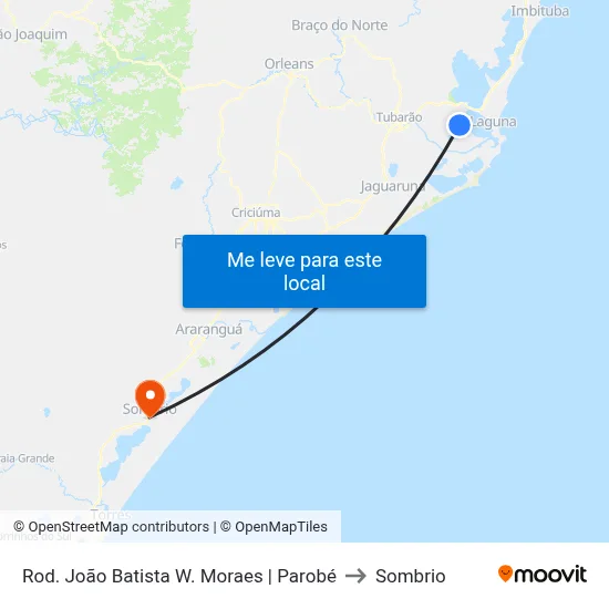 Rod. João Batista W. Moraes | Parobé to Sombrio map