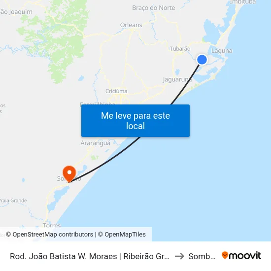 Rod. João Batista W. Moraes | Ribeirão Grande to Sombrio map
