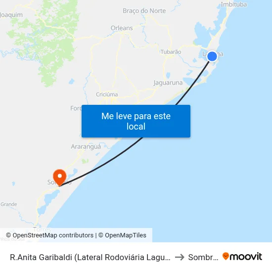 R.Anita Garibaldi (Lateral Rodoviária Laguna) to Sombrio map