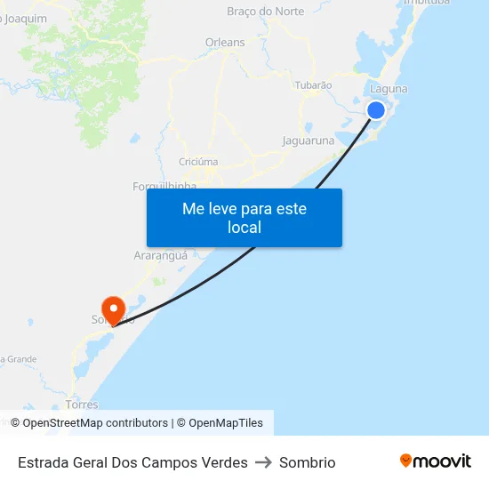 Estrada Geral Dos Campos Verdes to Sombrio map