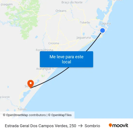 Estrada Geral Dos Campos Verdes, 250 to Sombrio map