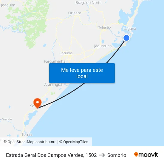 Estrada Geral Dos Campos Verdes, 1502 to Sombrio map