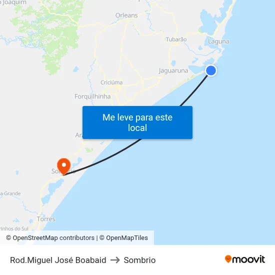 Rod.Miguel José Boabaid to Sombrio map