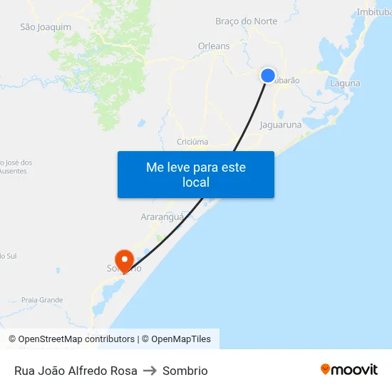 Rua João Alfredo Rosa to Sombrio map