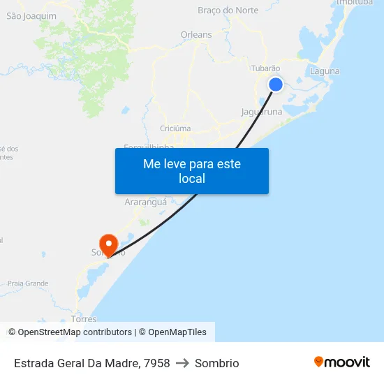 Estrada Geral Da Madre, 7958 to Sombrio map