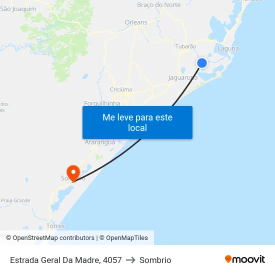 Estrada Geral Da Madre, 4057 to Sombrio map