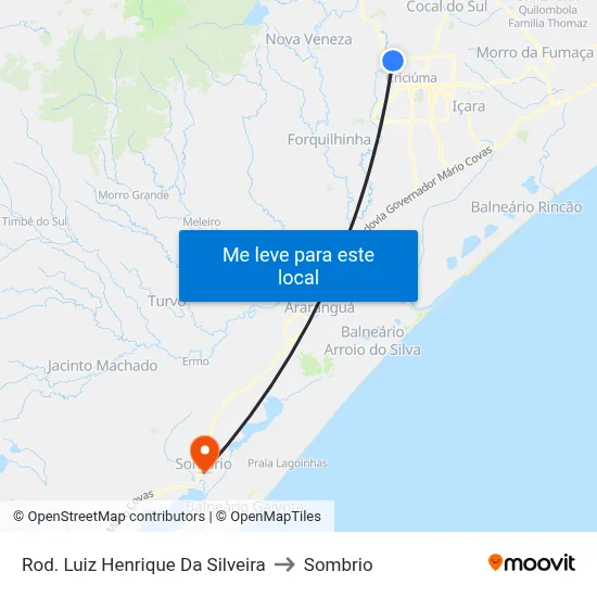 Rod. Luiz Henrique Da Silveira to Sombrio map
