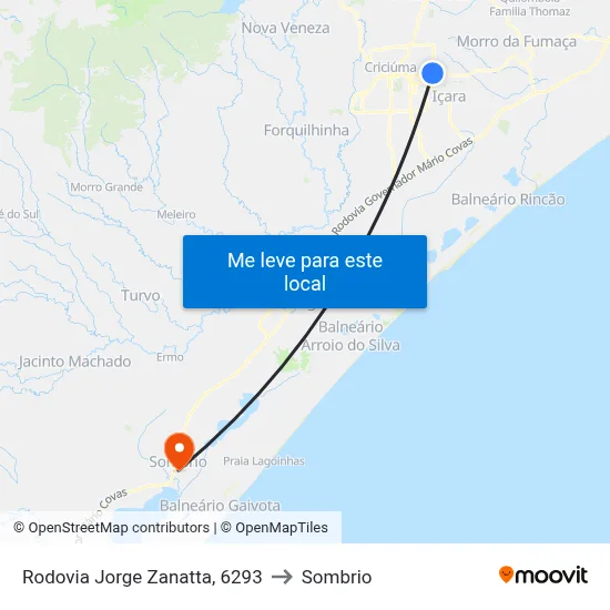 Rodovia Jorge Zanatta, 6293 to Sombrio map