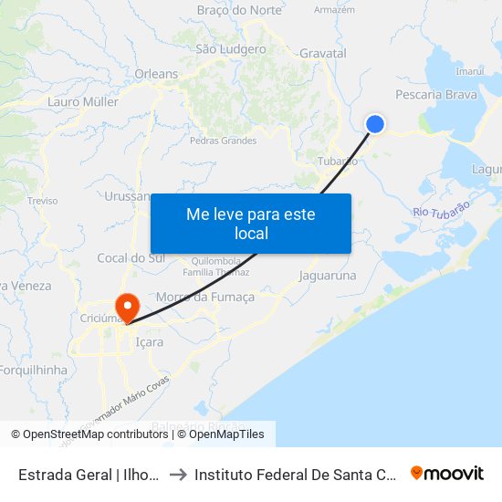 Estrada Geral | Ilhotinha to Instituto Federal De Santa Catarina map