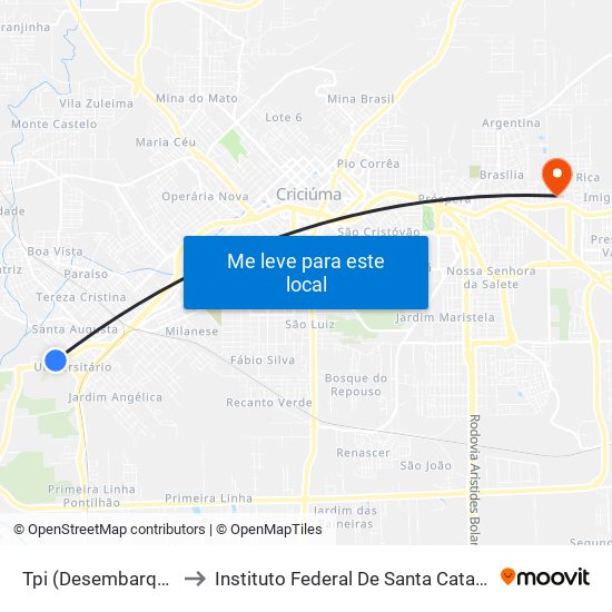 Tpi (Desembarque) to Instituto Federal De Santa Catarina map