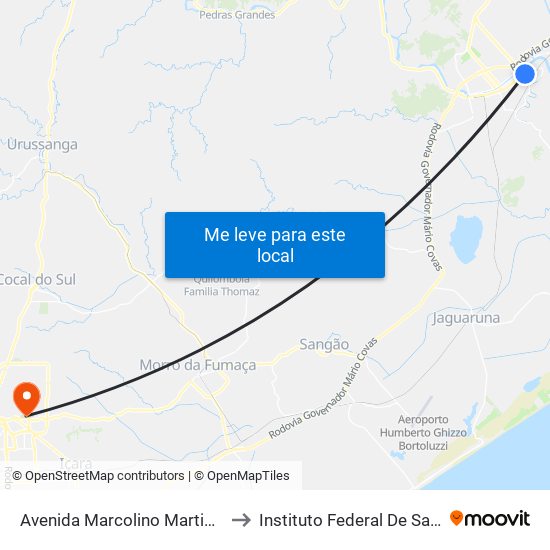 Avenida Marcolino Martins Cabral, 730 to Instituto Federal De Santa Catarina map