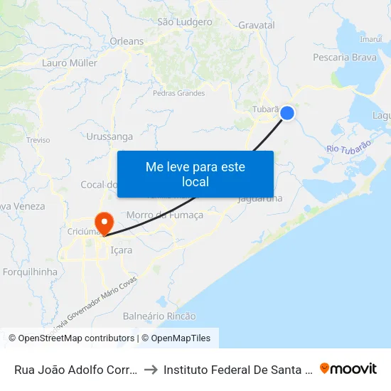 Rua João Adolfo Corrêa, 444 to Instituto Federal De Santa Catarina map