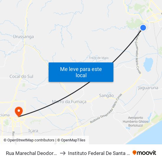 Rua Marechal Deodoro, 4045 to Instituto Federal De Santa Catarina map