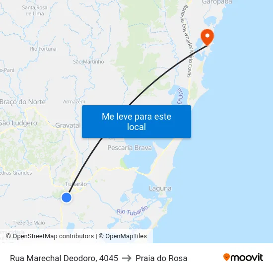 Rua Marechal Deodoro, 4045 to Praia do Rosa map