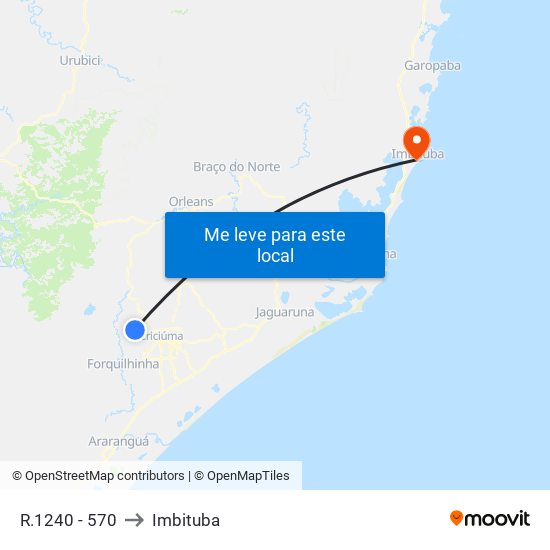 R.1240 - 570 to Imbituba map
