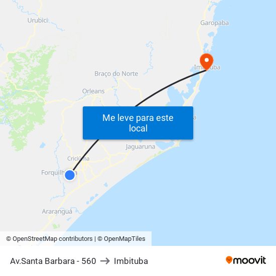 Av.Santa Barbara - 560 to Imbituba map