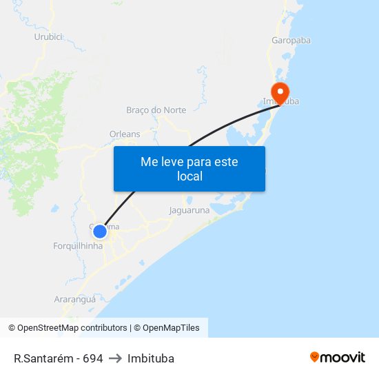 R.Santarém - 694 to Imbituba map